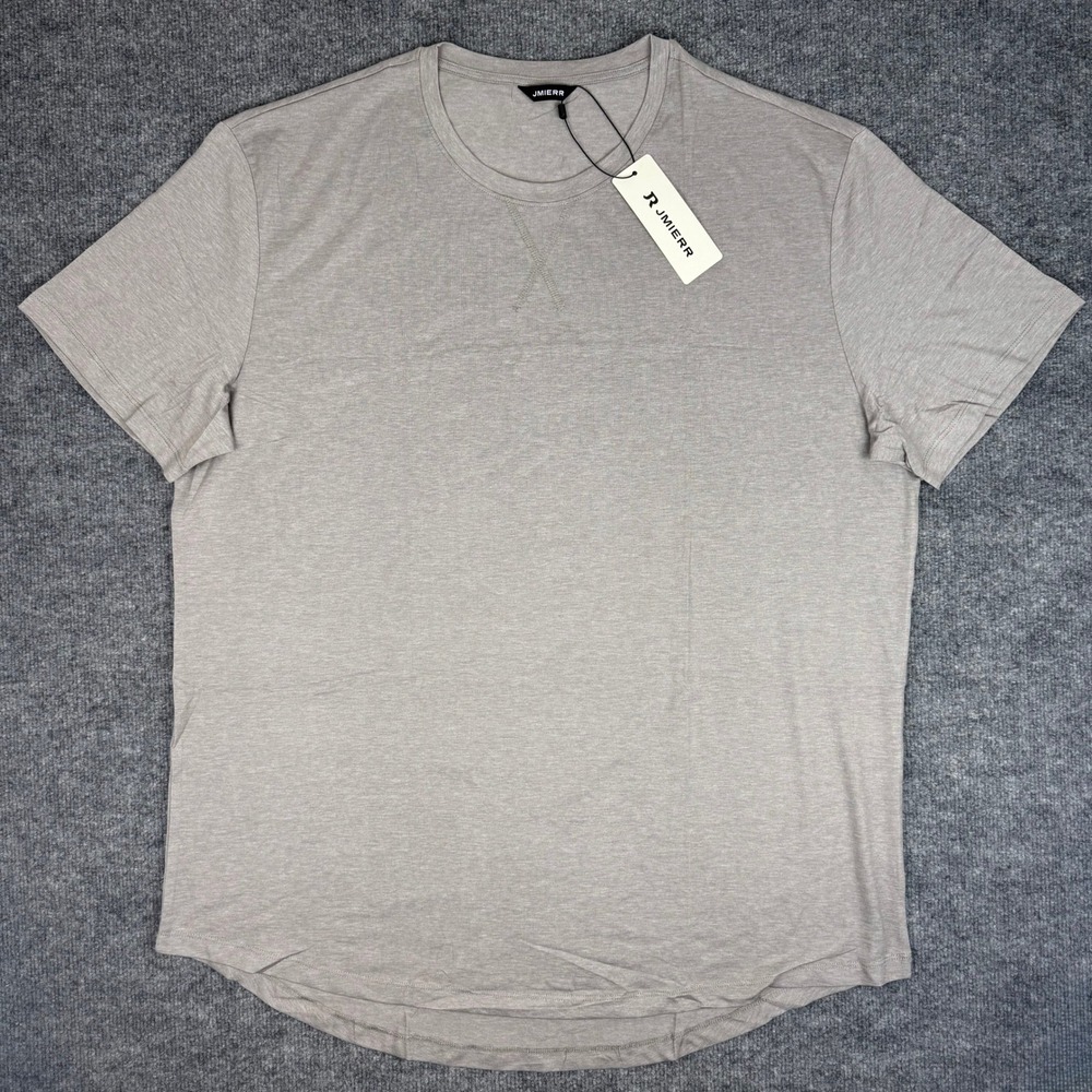 NWT JMIERR Mens 2XL Grey Short Sleeve Curved Hem Crewneck T-Shirt NWT